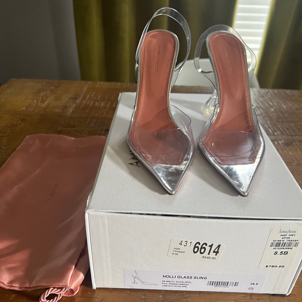 Amina Muaddi Holli Glass Sling